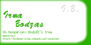 irma bodzas business card